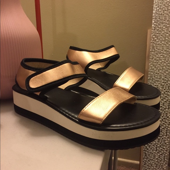 Forever 21 Shoes - Rose Gold Platform Sandals